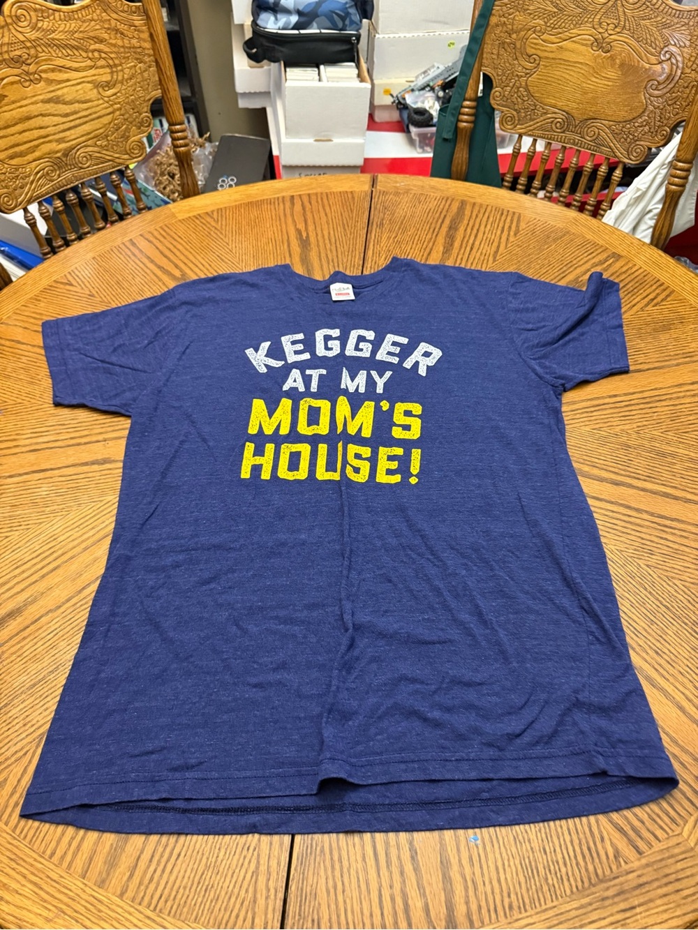 Navy Graphic Short Sleeve Tee - Kegger At My Mom's House!